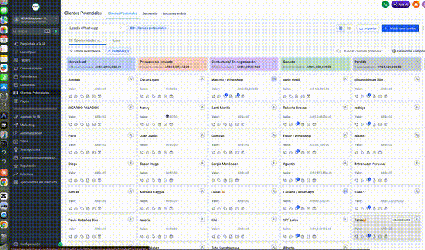 Pipeline de ventas en GoHighLevel